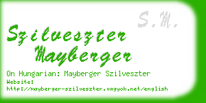 szilveszter mayberger business card